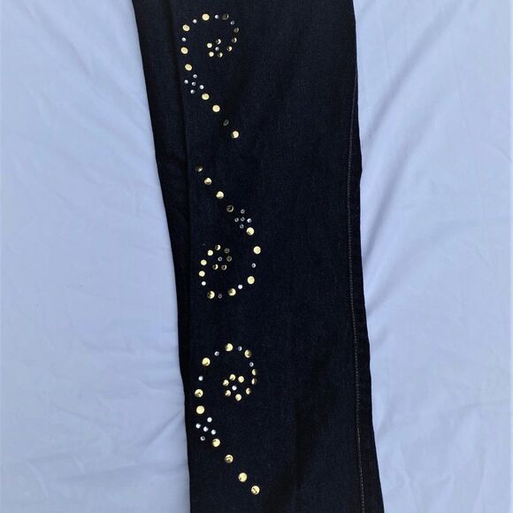 Pure Diva Brand Embellished Dark Wash Jeans 9 - Picture 7 of 7